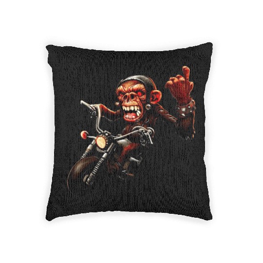 Zombie Raider Monkey Rockstar Woven Pillows