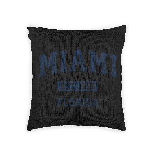 Miami Florida Fl Athletic Sports Woven Pillows