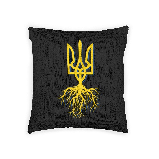 Ukraine Symbol Roo I Stand With Ukraine Free Woven Pillows