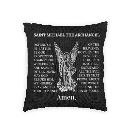 St Michael Catholic Archangel Christian Woven Pillows