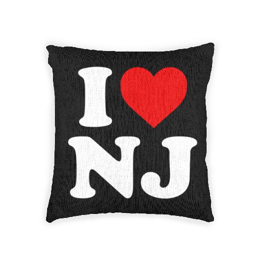 I Love Nj Heart New Jersey Woven Pillows