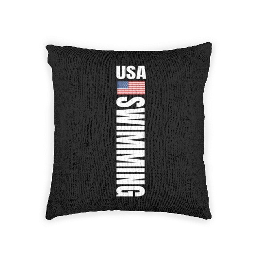 Usa Swimming American Flag Swim Sport Team Woven Pillows