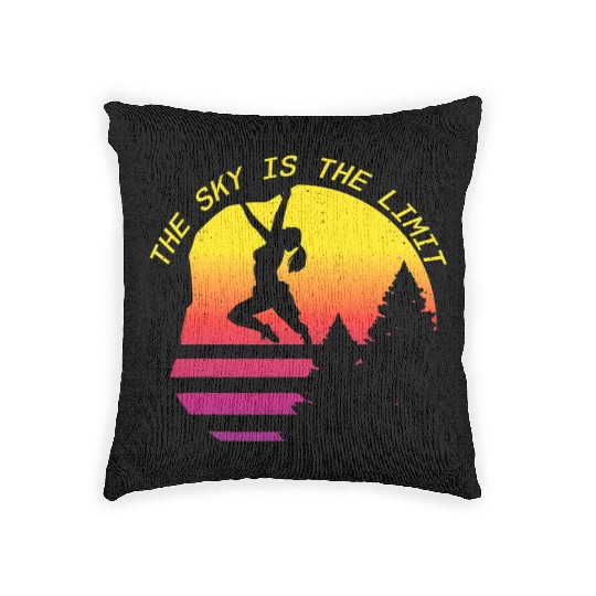 Sky Is The Limit Rock Climbing Free Wall Indoor Woven Pillows