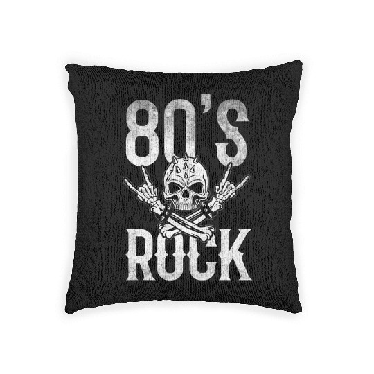 80S Rock And Roll Distressed Music Guitar Band Woven Pillows