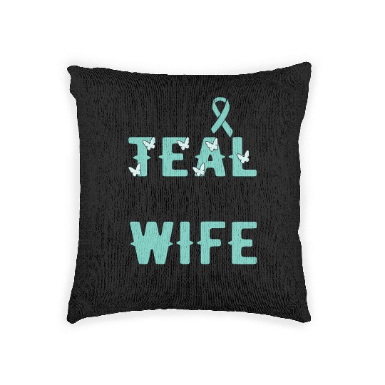 I Wear Teal For My Polycystic Ovary Pcos Warrior Woven Pillows