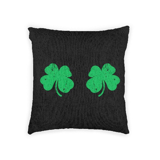 Shamrock Boobs Irish St Patric Day Woven Pillows