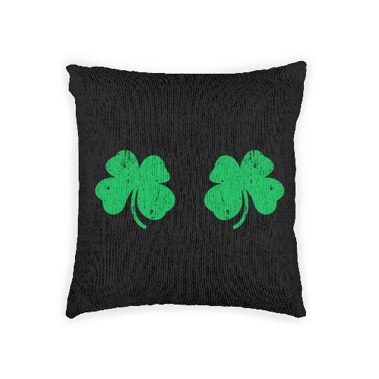 Shamrock Boobs Irish St Patric Day Woven Pillows