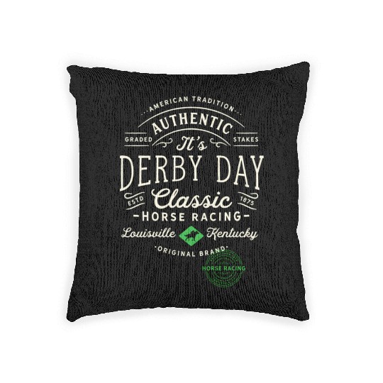 Derby Day Louisville Kentucky Horse Racing Woven Pillows