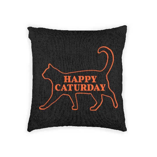Happy Caturday Have A Great Saturday Weekend Woven Pillows