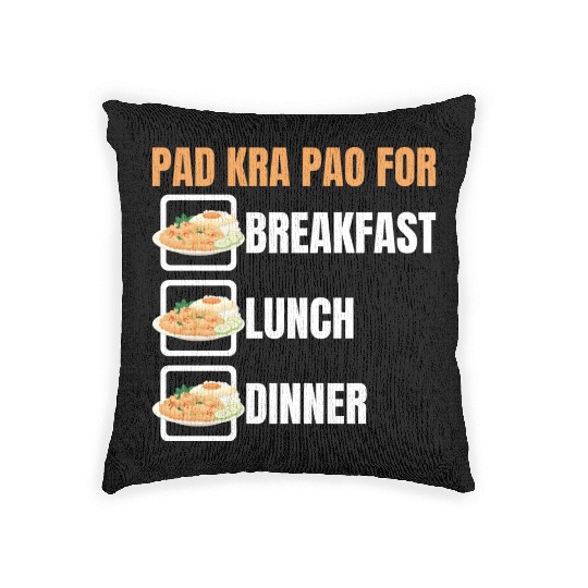 Thai Food Lover Pad Kra Pao Thai Cuisine Woven Pillows