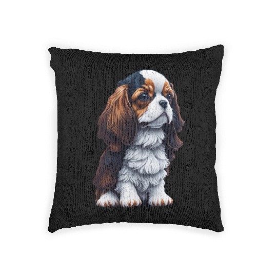Cavalier King Charles Spaniel Dog Puppet Woven Pillows