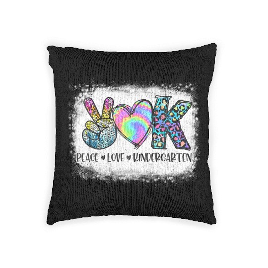 Peace Love Kindergarten Teacher Appreciation Woven Pillows