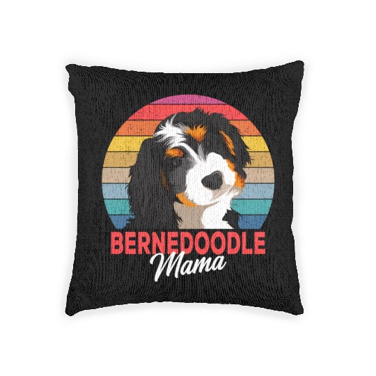 Bernedoodle Mama Dog Mom Owner Woven Pillows