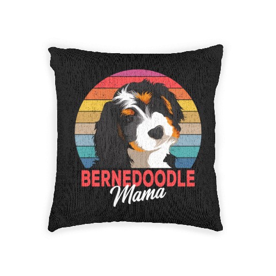 Bernedoodle Mama Dog Mom Owner Woven Pillows