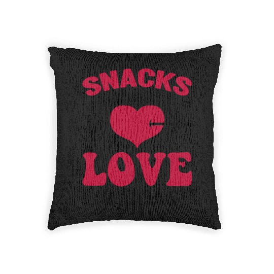 Snacks are my Love Language Funny Snack Lovers Woven Pillows