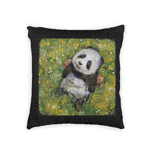 Panda CHILLIN Woven Pillows