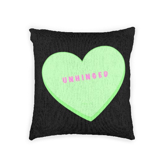 unhinged conversation heart Woven Pillows