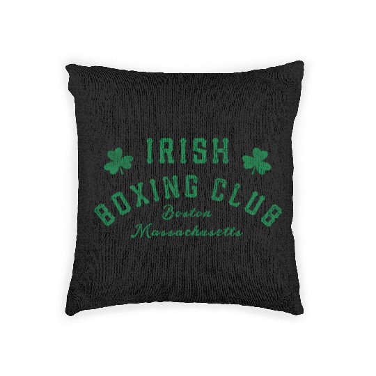 Irish Bong Club Boston Massachusetts Shamrock Woven Pillows