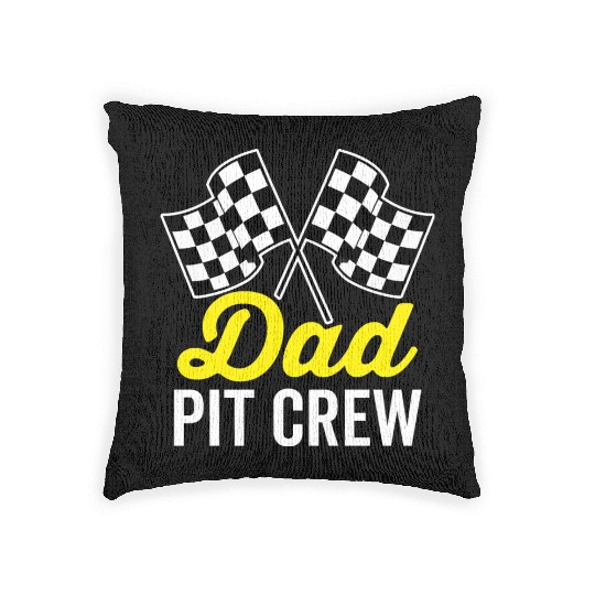 Dad Pit Crew For Racing Party Costume Woven Pillows