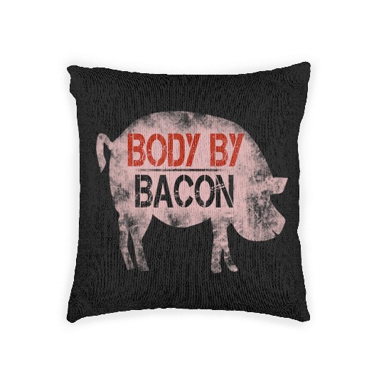 Bacon Big Body Pig Pork Tees Woven Pillows