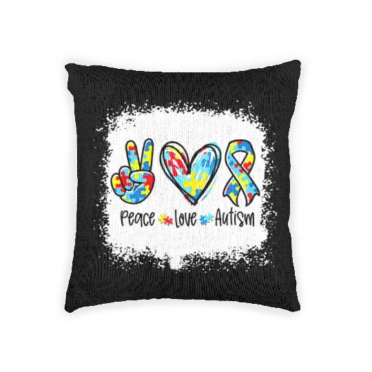 Peace Love Autism In April We Wear Blue For Woven Pillows