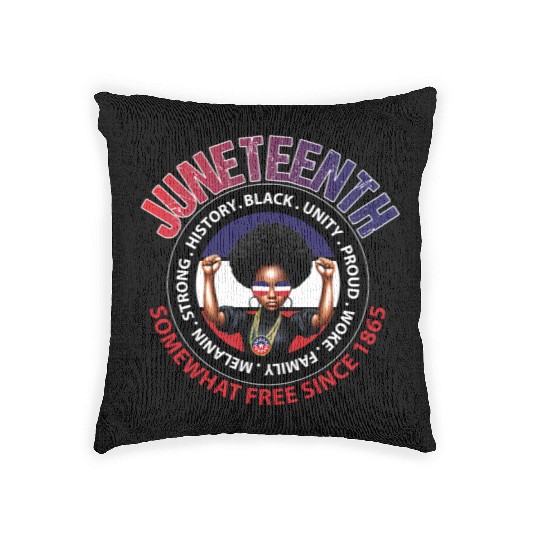 Juneteenth Red White and Blue Power Woven Pillows