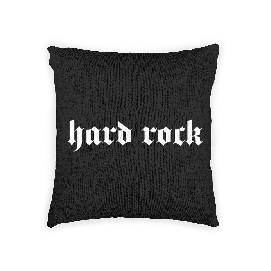 hardrock typography Woven Pillows