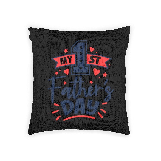 My 1st Fathers Day Woven Pillows