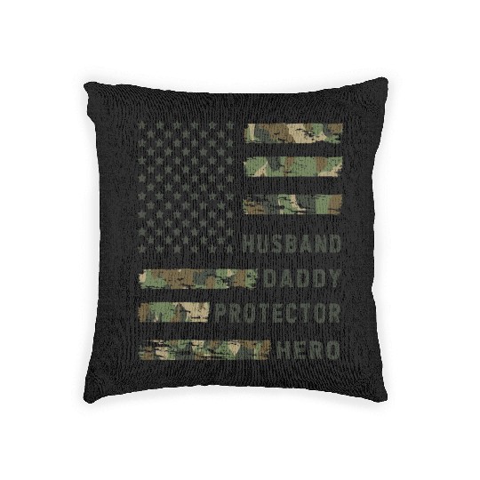 Husband Daddy Protector Hero Army Woven Pillows