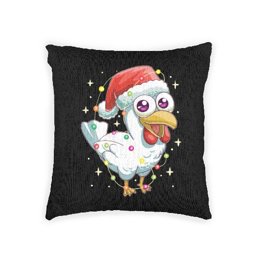 Christmas Lights Chicken Santa Xmas Deer Magic Woven Pillows