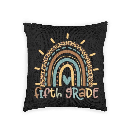 Fifth Grade Rainbow Girls Boys Teacher Team Woven Pillows