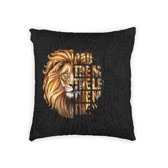 Dad the Man the Legend Leopard Lion Png Woven Pillows