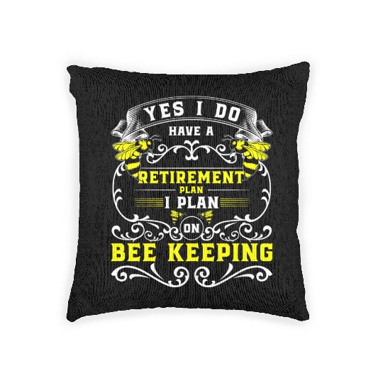 Beekeeper Flowers Cute Animal Protection Woven Pillows