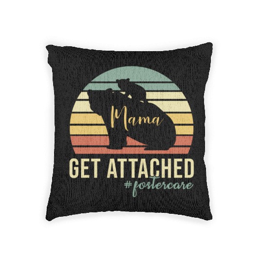 Get Attached Foster Care Mom Mama Bear Cub Woven Pillows