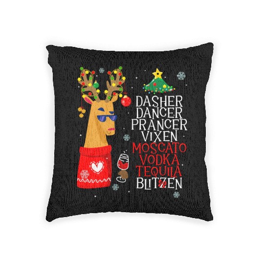 Dasher Dancer Prancer Alcohol Dasher Dancer Wo'S Woven Pillows