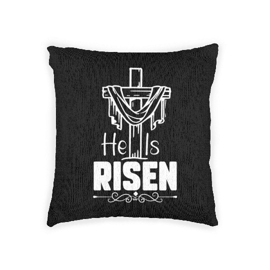 He Is Risen Jesus Christ Resurrection Happy Woven Pillows