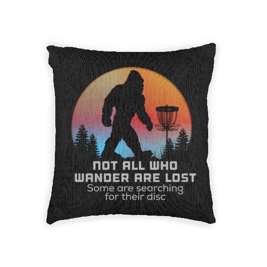 Bigfoot Disc Golf Sasquatch Chain Tosser Big Disc Woven Pillows