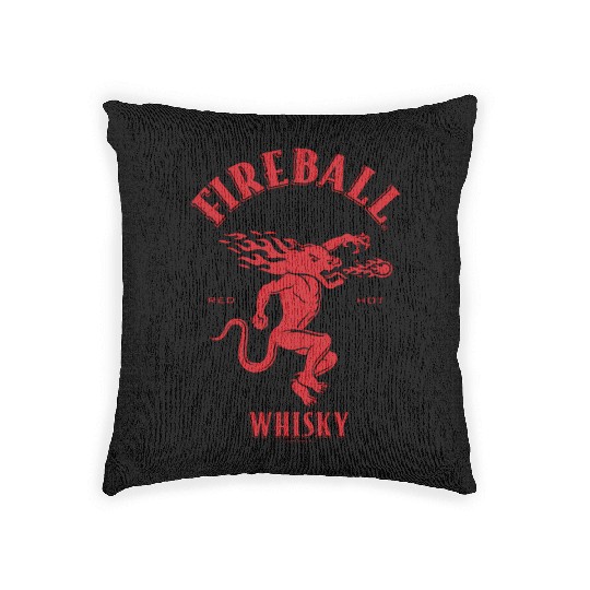 Fireball Whiy Red Hot Burns Like Hell V2 Woven Pillows