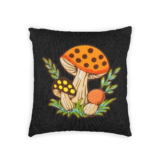Merry Mushrooms 70S Kitchen Woven Pillows