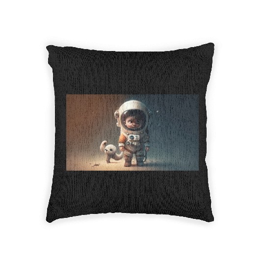 Cosmic Steps: The Baby Astronaut's Journey Woven Pillows