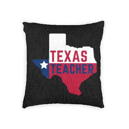Texas Teacher Life Flag Style Woven Pillows