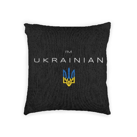 I am Ukrainian - I am from Ukraine Trident Flag Woven Pillows