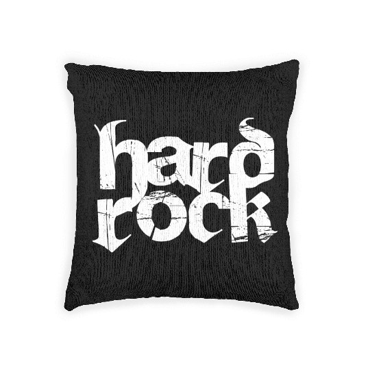hard rock typography Woven Pillows