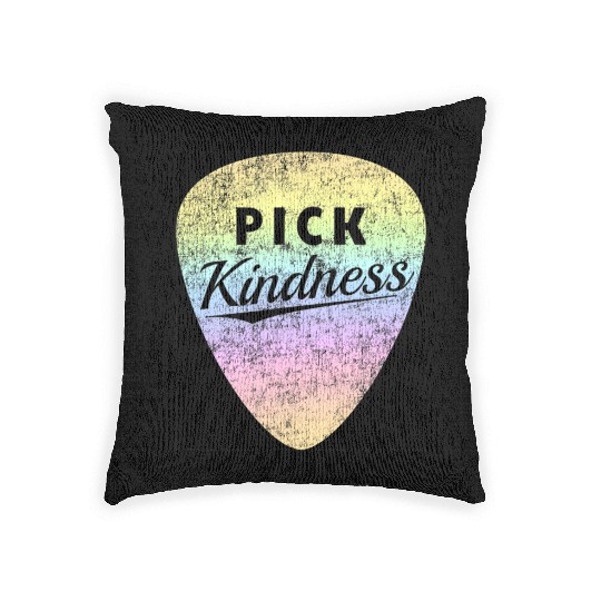 Pastel Rainbow Guitar Pick Pun Anti-Bullying Pick Woven Pillows