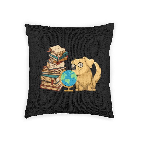 Just Want to Read Books & Pet My Golden Retriever Woven Pillows