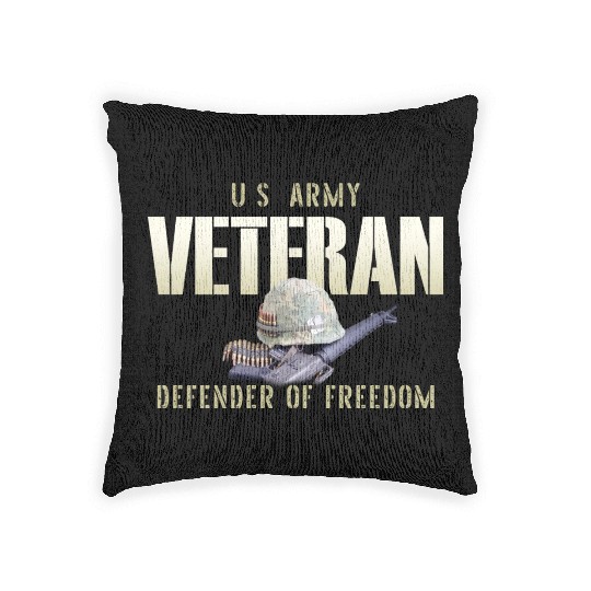 US Army Veteran: Defender of Freedom Woven Pillows