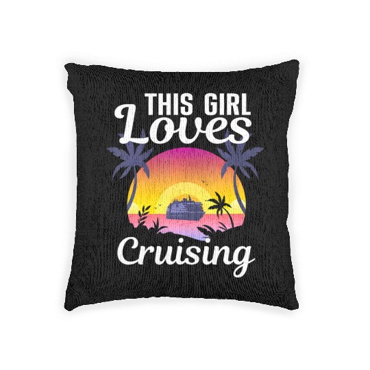 Cool Cruising Cruise Ship Travel Lover Woven Pillows