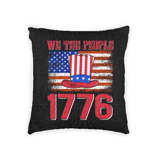 We the People 1776 Independence Day US Patriot Woven Pillows