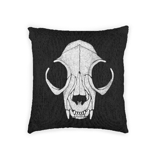 Cat Skull Pointillism Woven Pillows