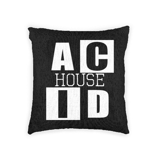 ACID HOUSE music logo Woven Pillows